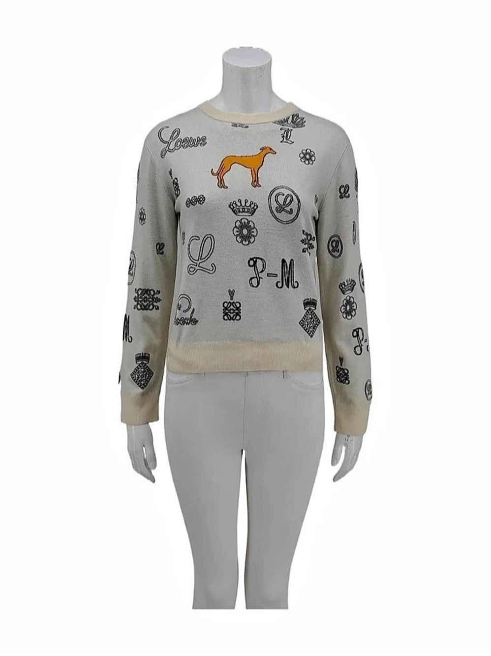 Loewe Embroidered Wool Crewneck Sweater